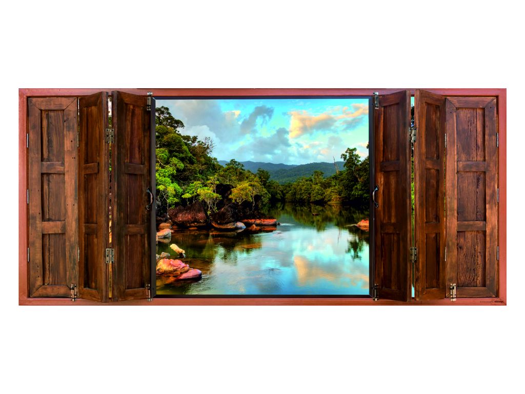 Fototapeta vliesová Okno do přírody 202 x 90 cm