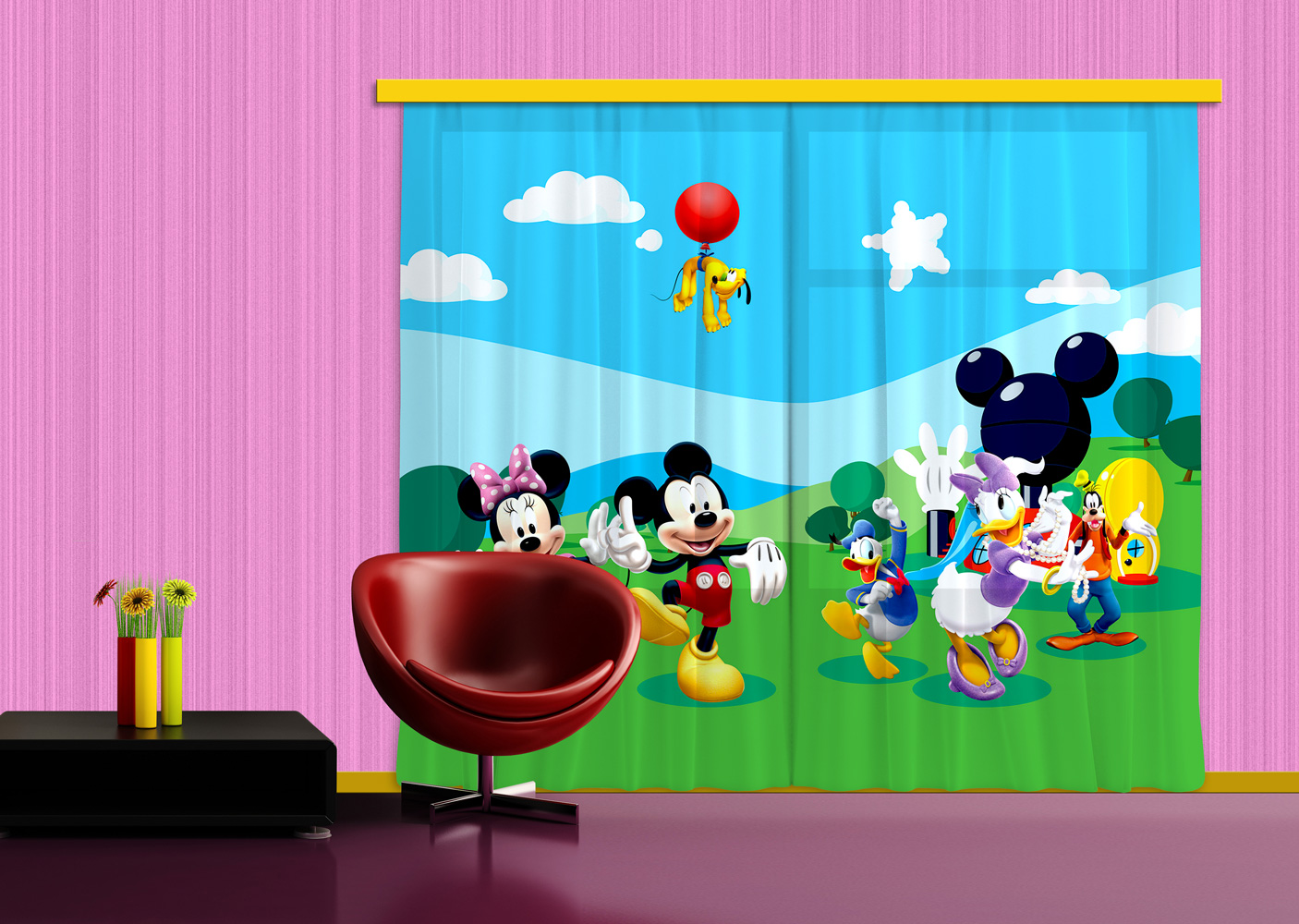 Foto závěsy Disney Mickey, Minnie