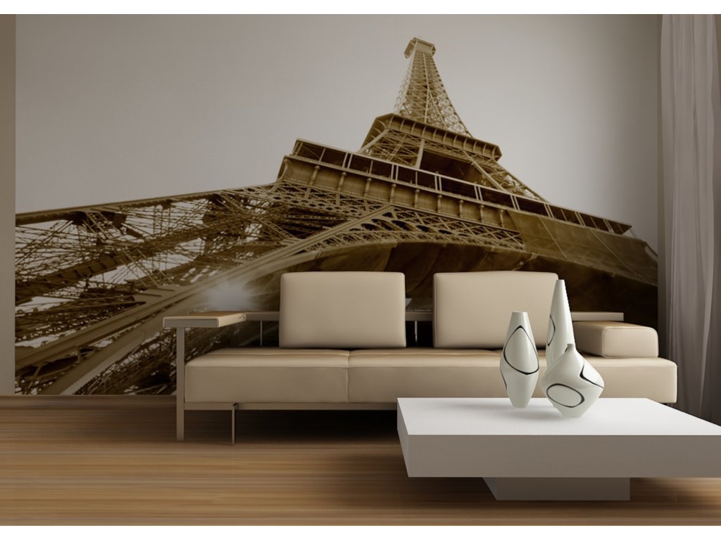Fototapeta AG Design FTS 0172 Eiffelova věž černobílá 360 x 254 cm