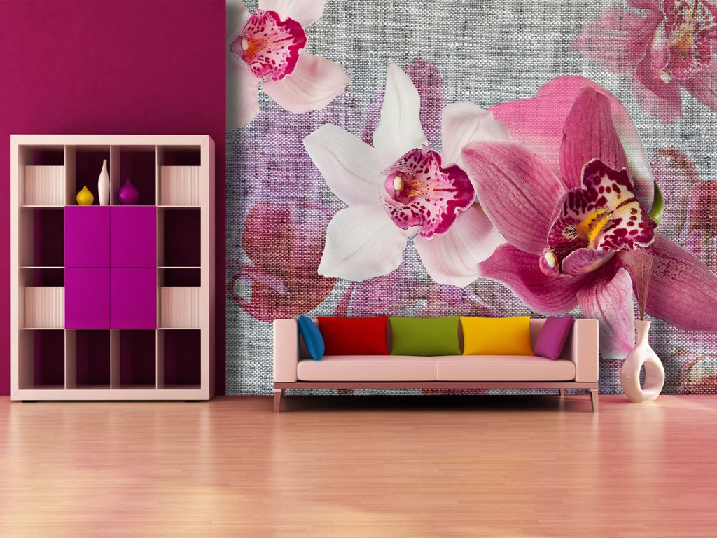 Vliesová fototapeta AG Design FTN XXL 1148 Růžové orchideje 360 x 270 cm