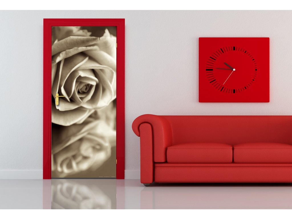 Fototapeta vliesová Růže černobílá 90 x 202 cm