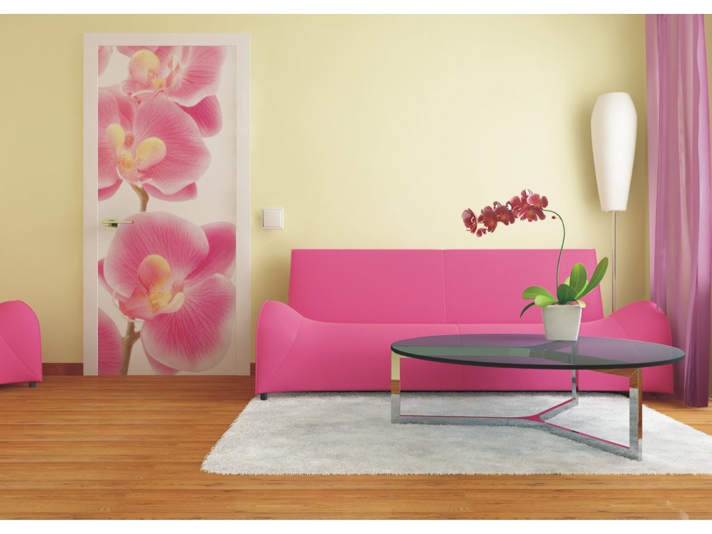 Vliesová fototapeta AG Design FTN V 2826 Růžové orchideje 90 x 202 cm