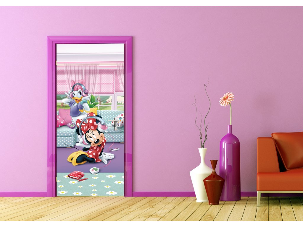 Dětská vliesová fototapeta AG Design FTDN V 5459 Disney Minnie a Daisy tančí 90 x 202 cm