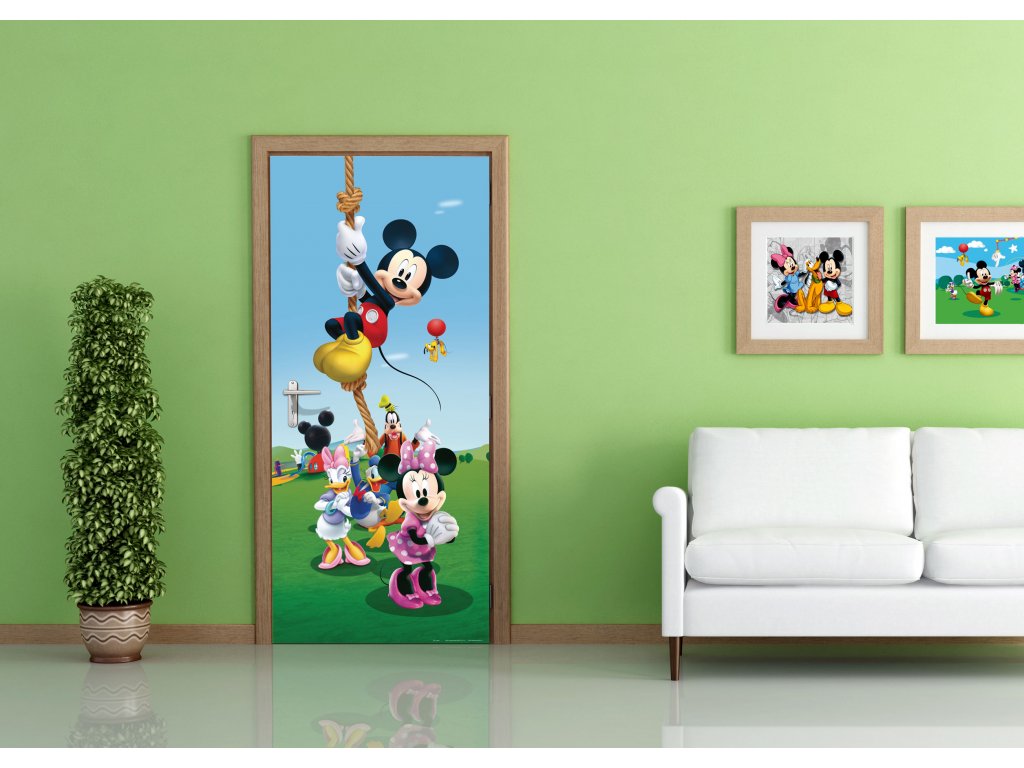 Dětská vliesová fototapeta AG Design FTDN V 5458 Disney Mickey na laně 90 x 202 cm