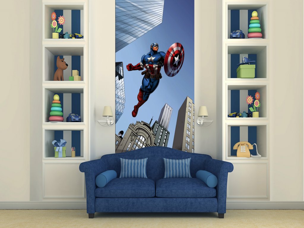 Fototapeta vliesová AG Design FTDN V 5454 Captain America 90 x 202 cm