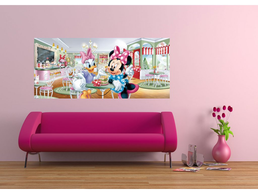 Dětská vliesová fototapeta AG Design FTDN H 5344 Disney Snídaně s Minnie a Daisy 202 x 90 cm