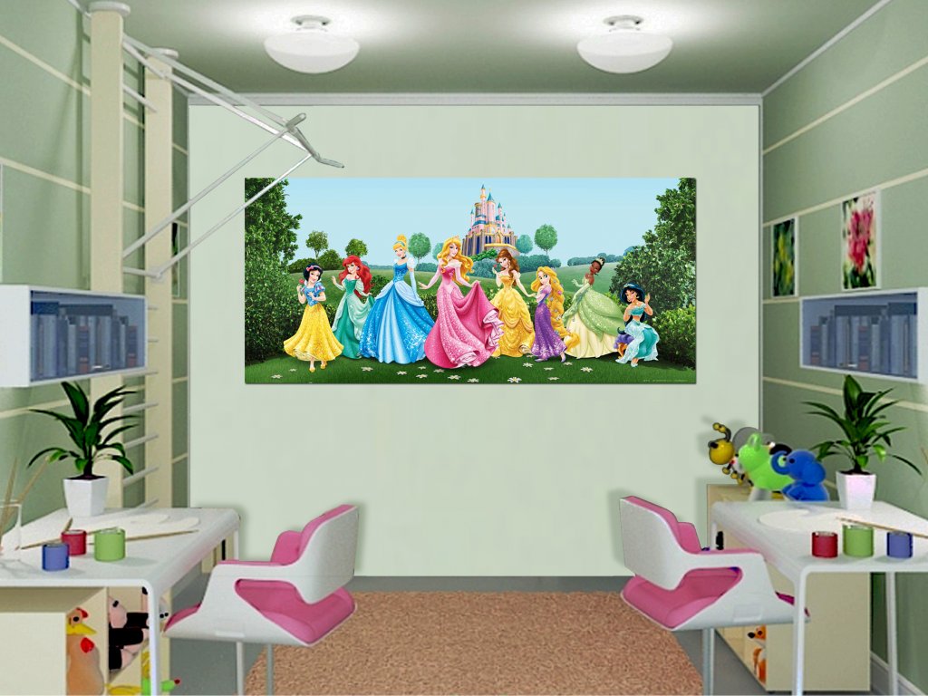 Dětská vliesová fototapeta AG Design FTDN H 5325 Disney Princezny 202 x 90 cm