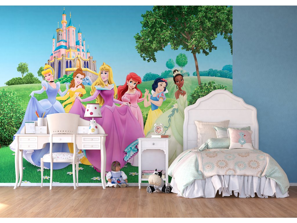 Dětská vliesová fototapeta AG Design FTDN5003 Disney Princezny 360 x 270 cm