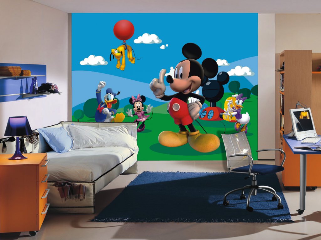 Dětská vliesová fototapeta AG Design FTDN5002 Disney Mickey Mouse 360 x 270 cm