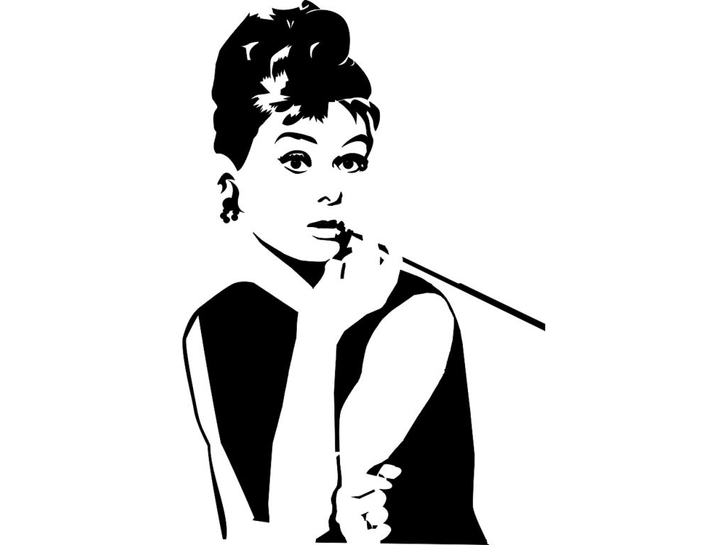 Samolepka na zeď Audrey Hepburn