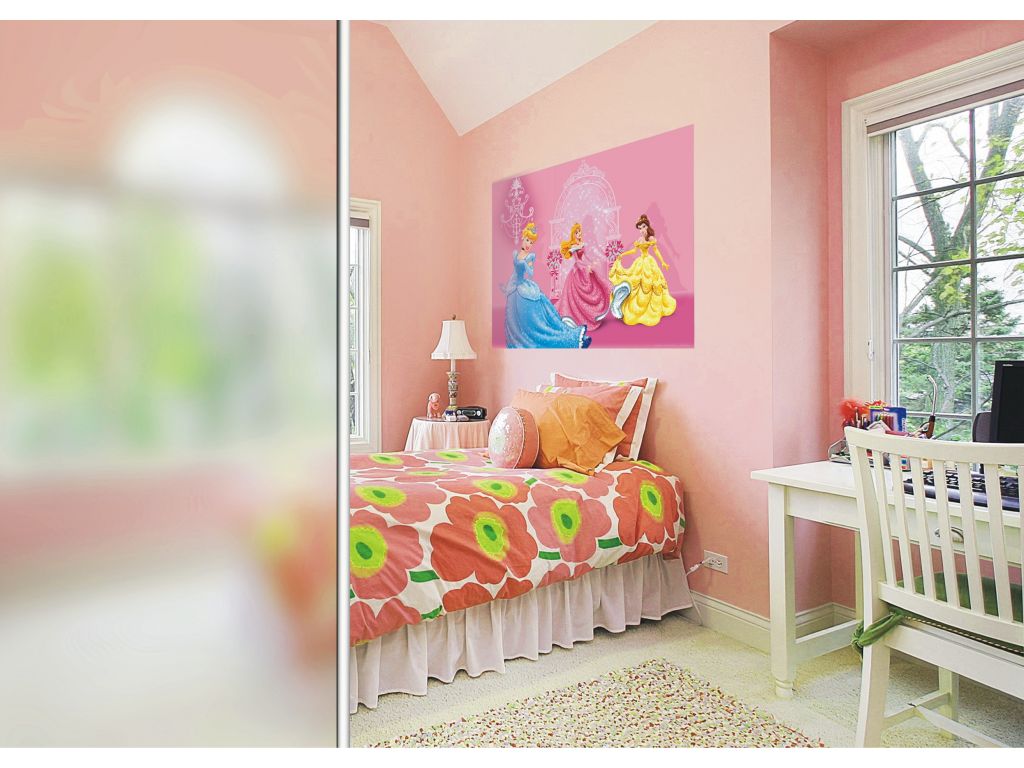 Dětská vliesová fototapeta AG Design FTDN M 5206 Disney Princezny v růžovém zámku 160 x 110 cm