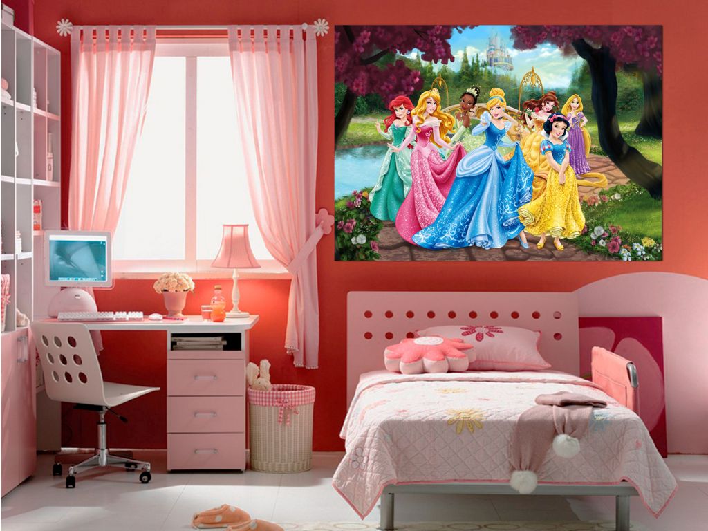 Dětská vliesová fototapeta AG Design FTDN M 5217 Disney Princezny 160 x 110 cm