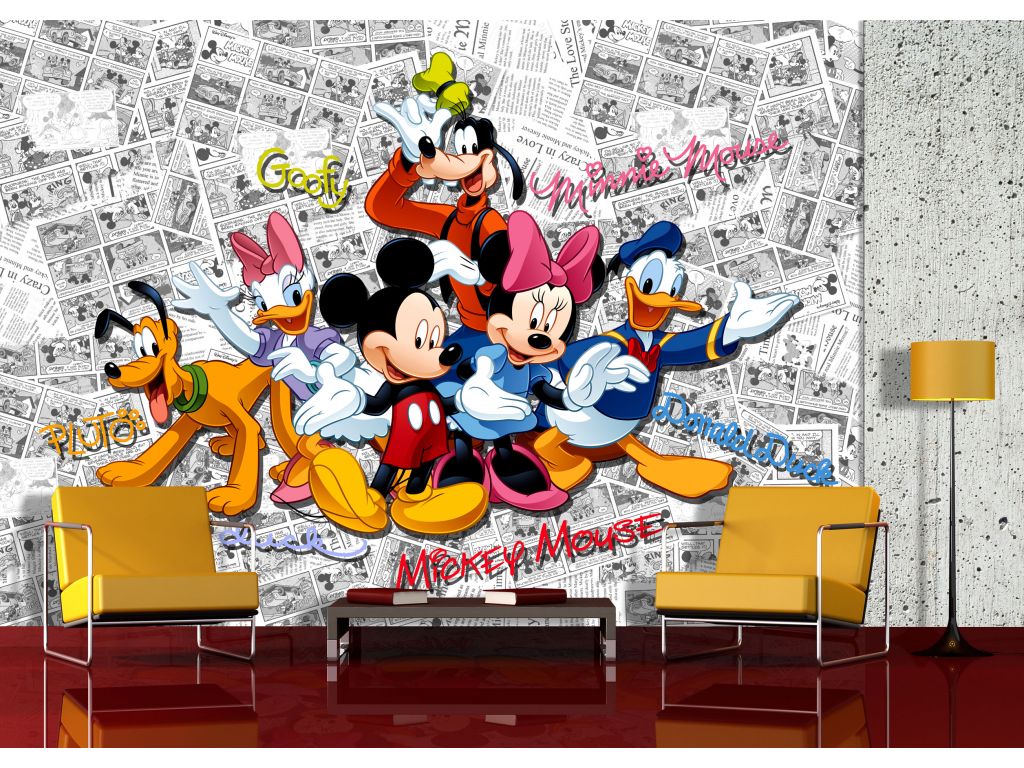 Dětská vliesová fototapeta AG Design FTDN 5056 Disney Mickey Mouse 360 x 270 cm
