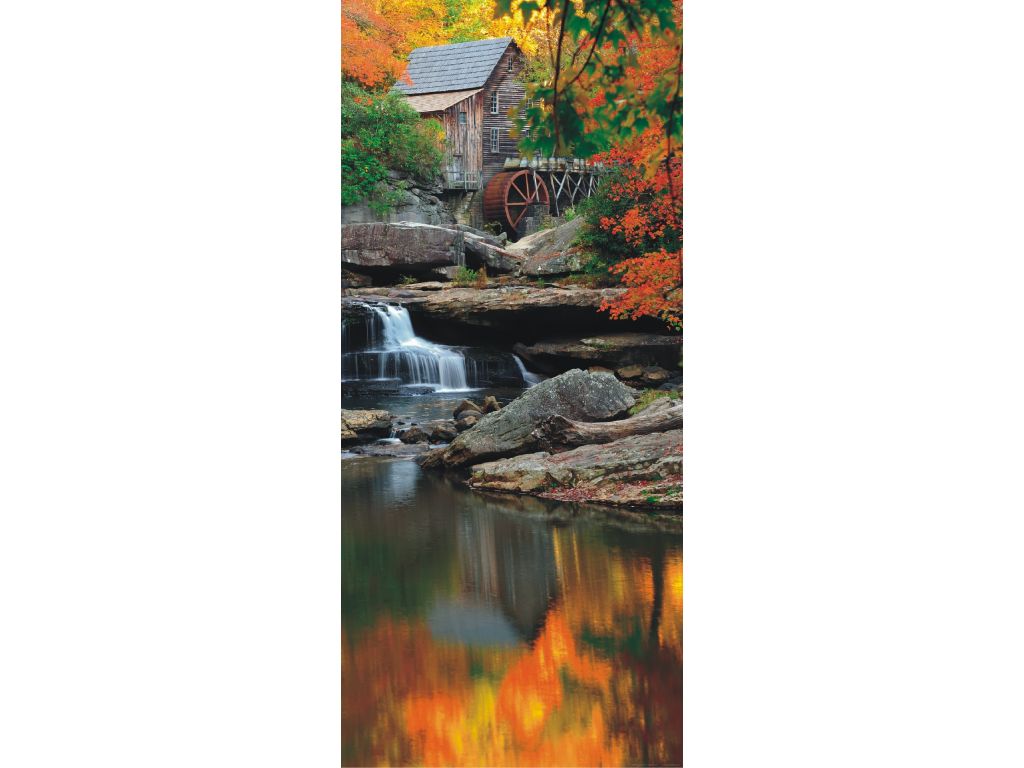 Fototapeta vliesová Vodní mlýn na podzim 90 x 202 cm