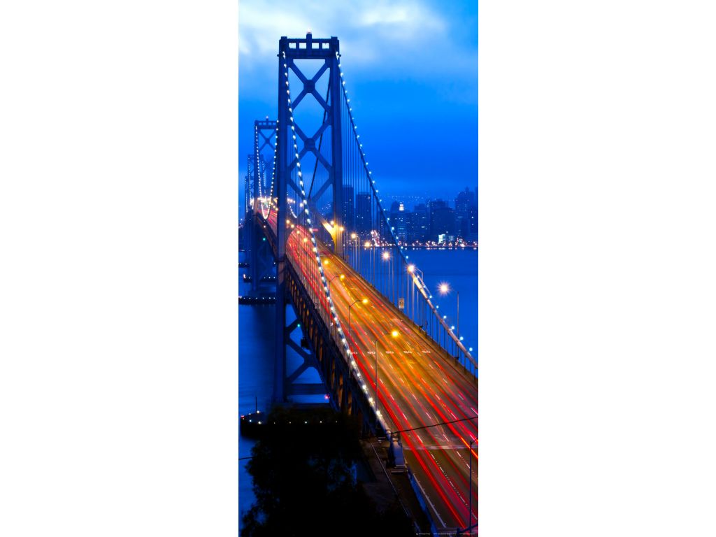 Fototapeta vliesová Most v noci 90 x 202 cm