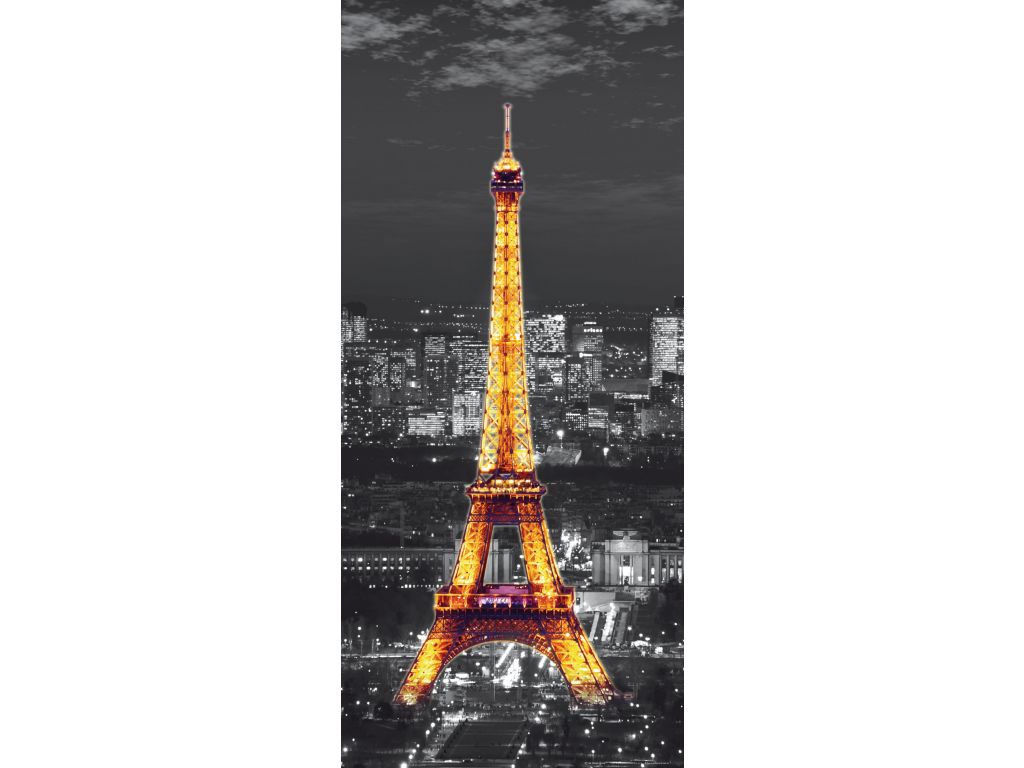 Vliesová fototapeta AG Design FTN V 2912 Eiffelova věž v noci 90 x 202 cm