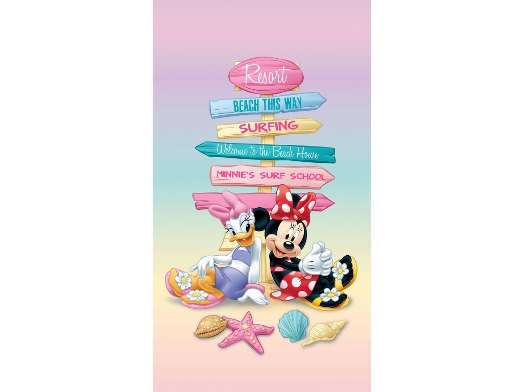 Dětský foto závěs AG Design FCP L 6107 Disney Daisy a Minnie 140 x 245 cm, úplné zastínění