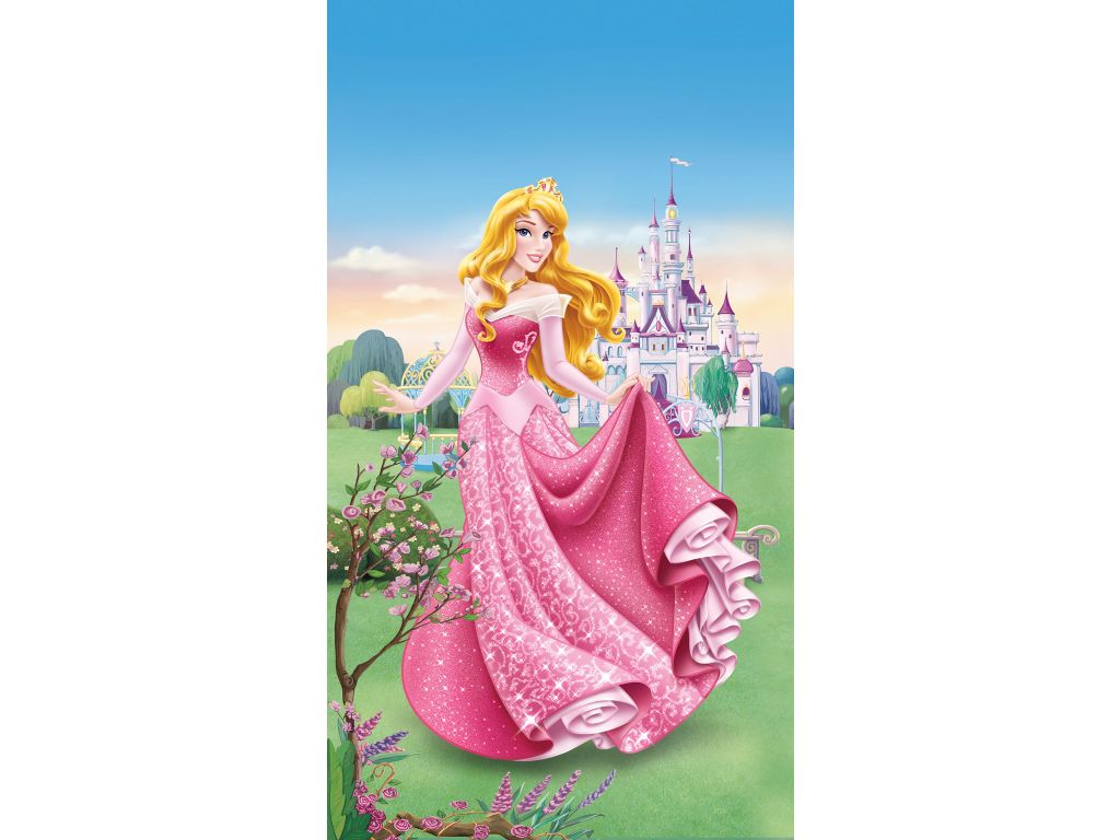 Dětský foto závěs AG Design FCP L 6114 Disney Aurora 140 x 245 cm, úplné zastínění
