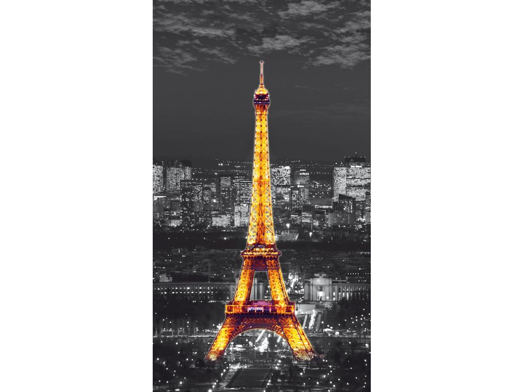 Foto závěs Paříž v noci 140 x 245 cm, úplné zastínění