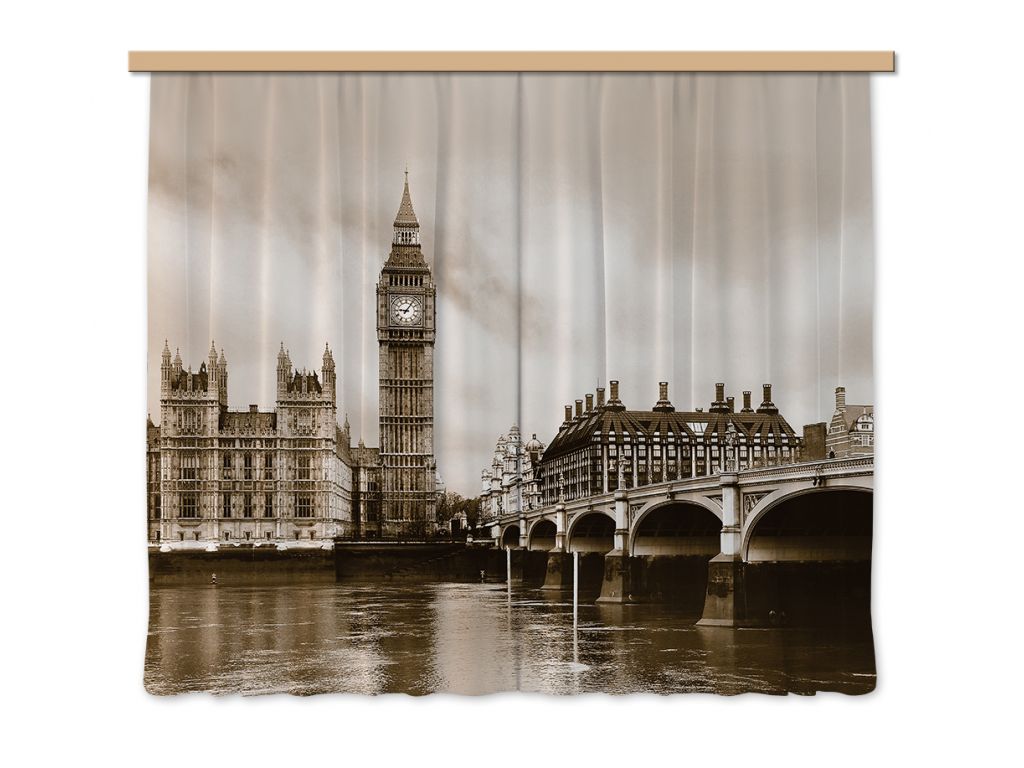 Foto závěs Londýn 280 x 245 cm, úplné zastínění