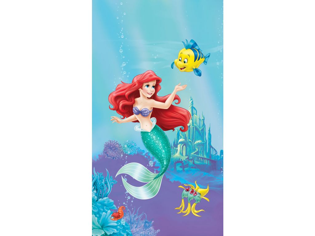 Dětský foto závěs AG Design FCS L 7112 Disney Ariel 140 x 245 cm, lehké zastínění