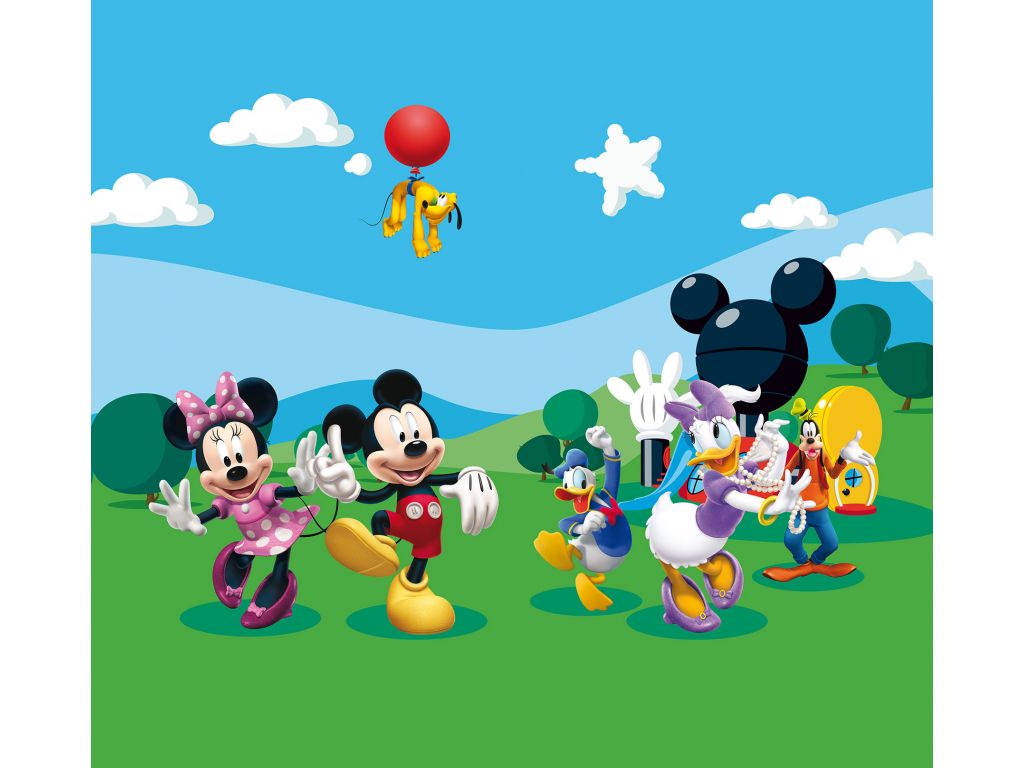 Dětský foto závěs AG Design FCS XL 4307 Disney Mickey Mouse 180 x 160 cm, lehké zastínění