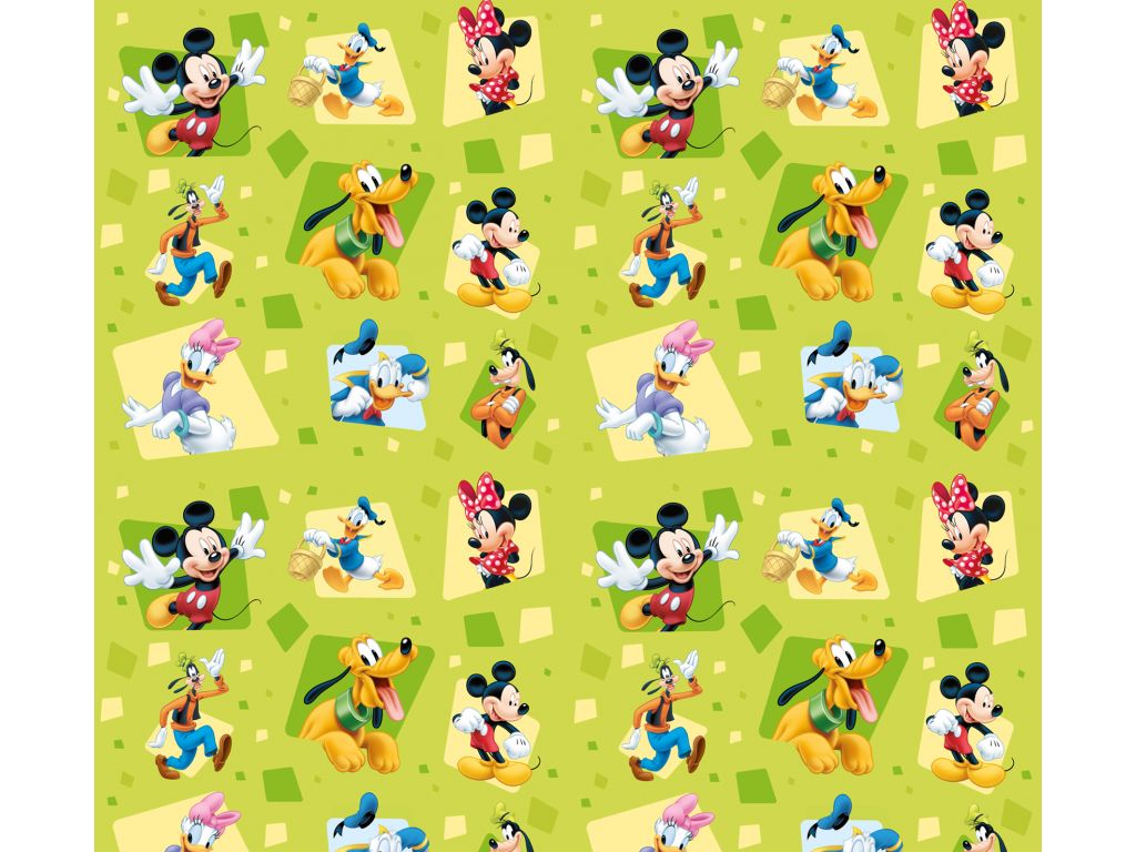 Dětský foto závěs AG Design FCS XL 4365 Disney Mickey a kamarádi 180 x 160 cm, lehké zastínění