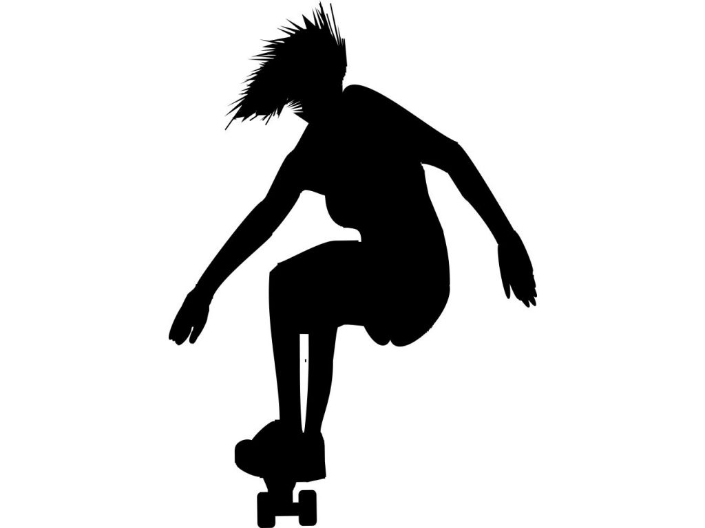 Samolepka na zeď Skateboardistka