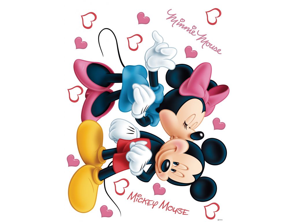 Dětské samolepky na zeď AG Design DK 1753 Disney Minnie a Mickey pusy 42,5 x 65 cm