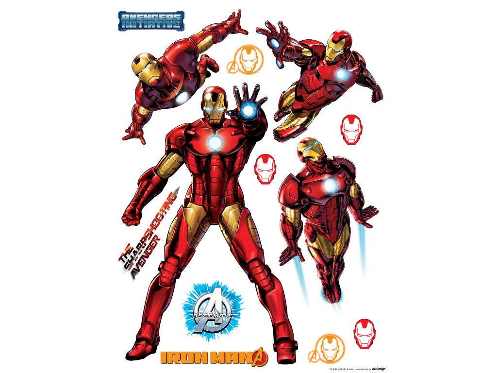 Dětské samolepky na zeď AG Design DK 1795 Avengers - Iron Man 65 x 85 cm
