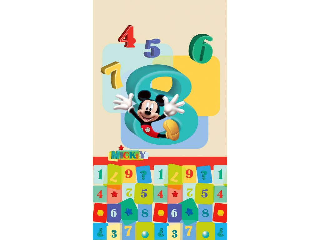 Dětský foto závěs AG Design FCS L 7143 Disney Mickey Mouse 140 x 245 cm, lehké zastínění