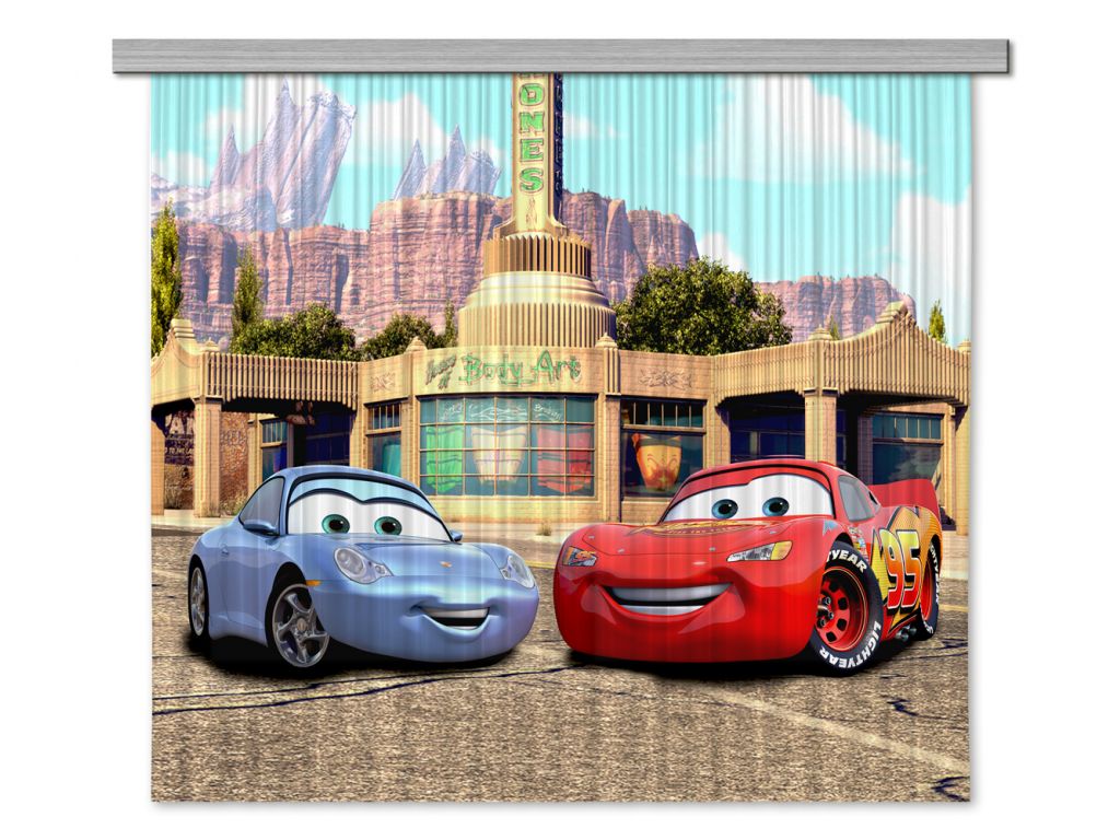 Dětský foto závěs AG Design FCS XL 4327 Disney Cars 180 x 160 cm, lehké zastínění