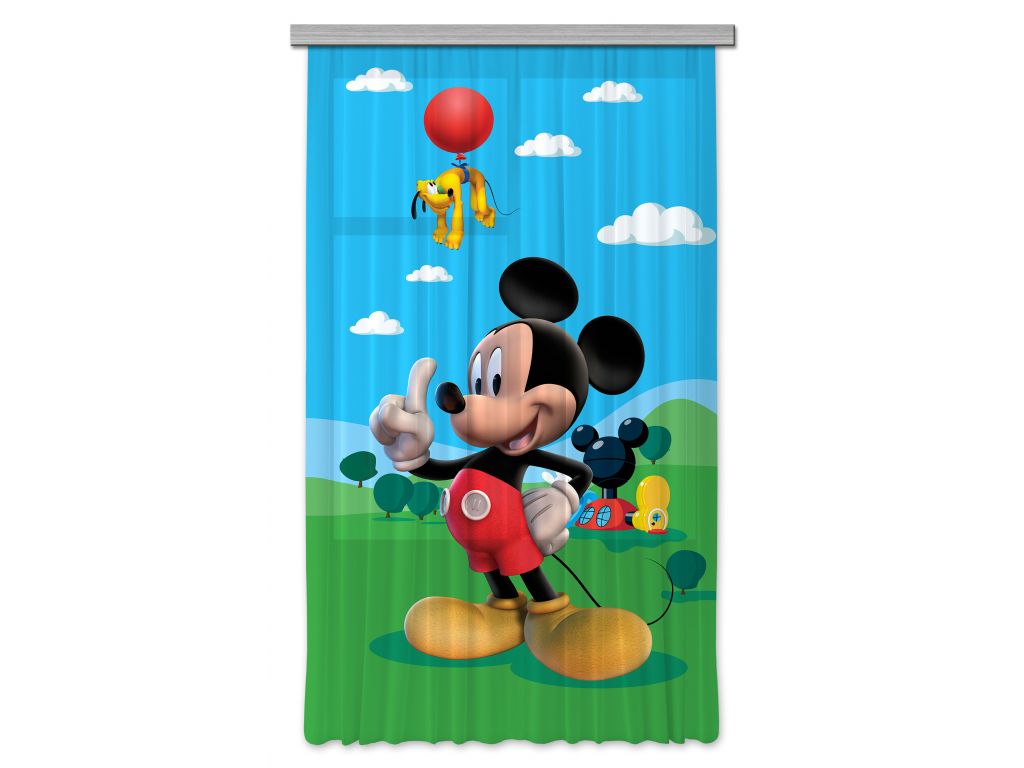 Dětský foto závěs AG Design FCP L 6141 Disney Mickey Mouse 140 x 245 cm, úplné zastínění