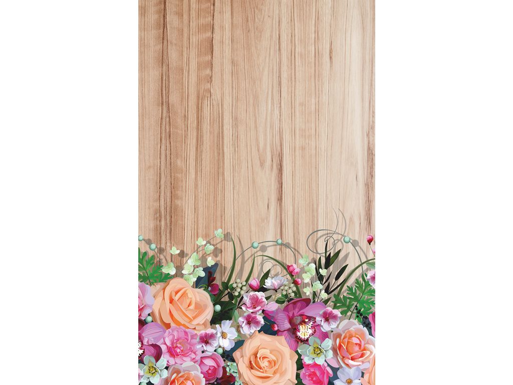 Foto závěs AG Design FCSL 7588 Flora wood 140 x 245 cm, lehké zastínění