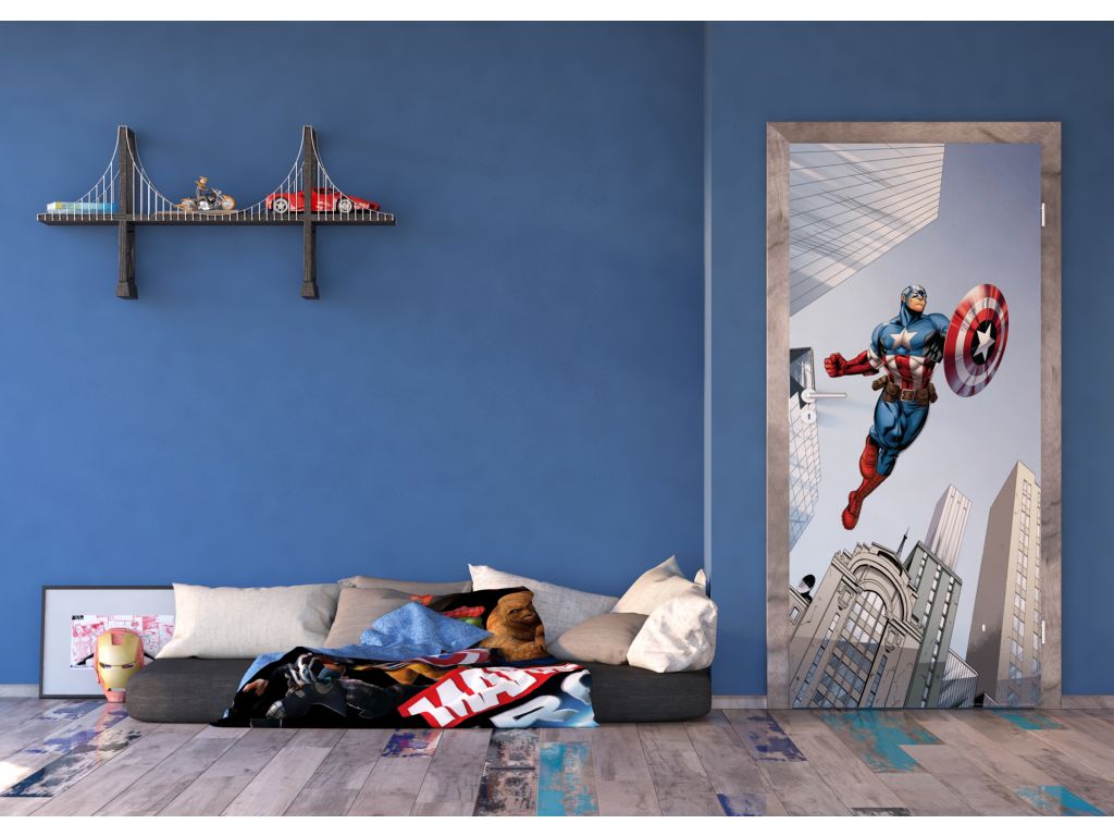 Fototapeta vliesová AG Design FTDN V 5454 Captain America 90 x 202 cm