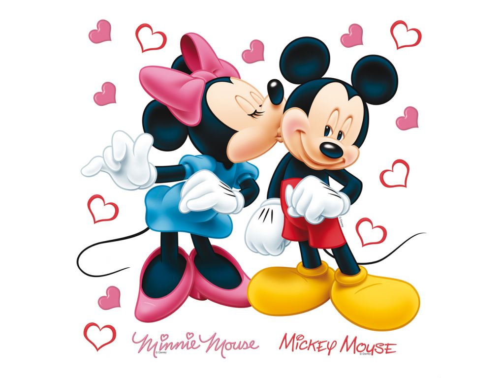 Dětské samolepky na zeď AG Design DKS 1085 Disney Mickey a  Minnie 30 x 30 cm