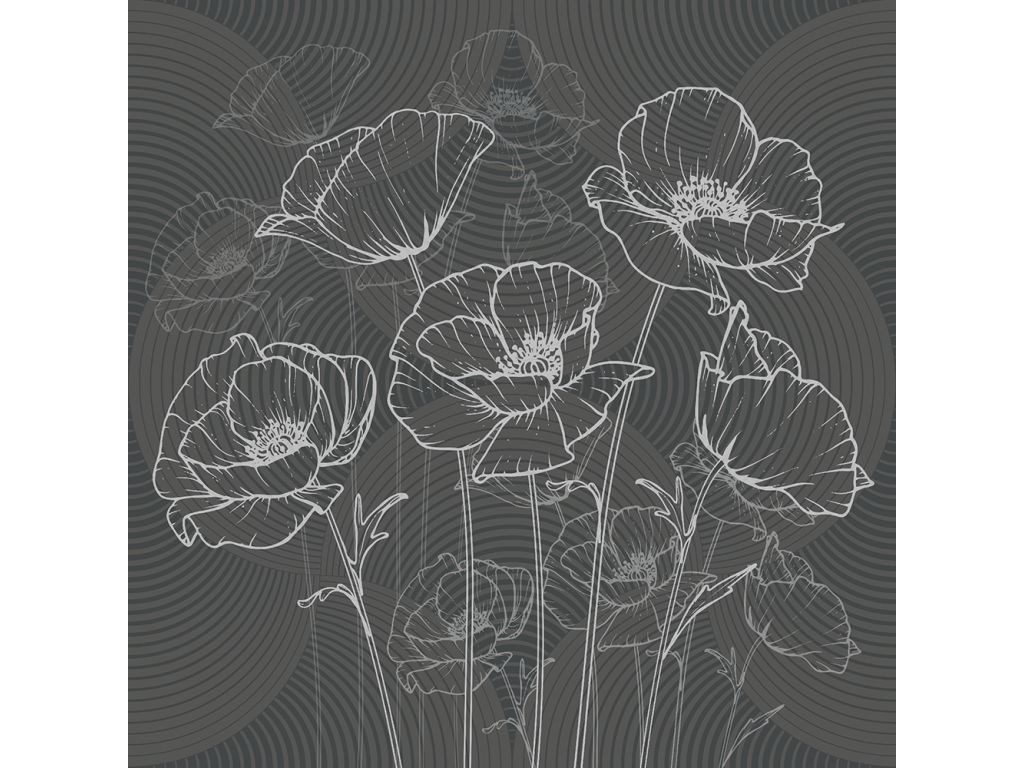 Dekorační polštářek AG Design CN 3623 Flora černá 45 x 45 cm