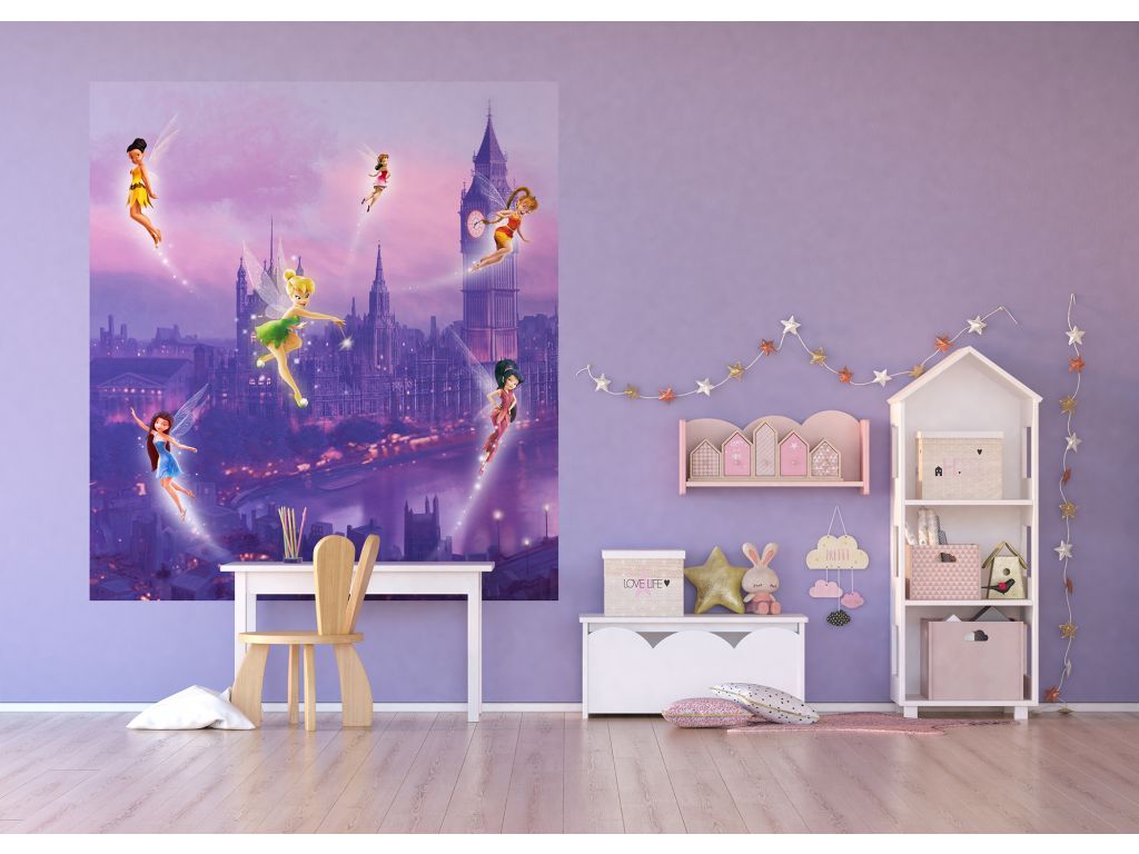 Dětská vliesová fototapeta AG Design FTDN XL 5106 Disney Víly v Londýně 180 x 202 cm