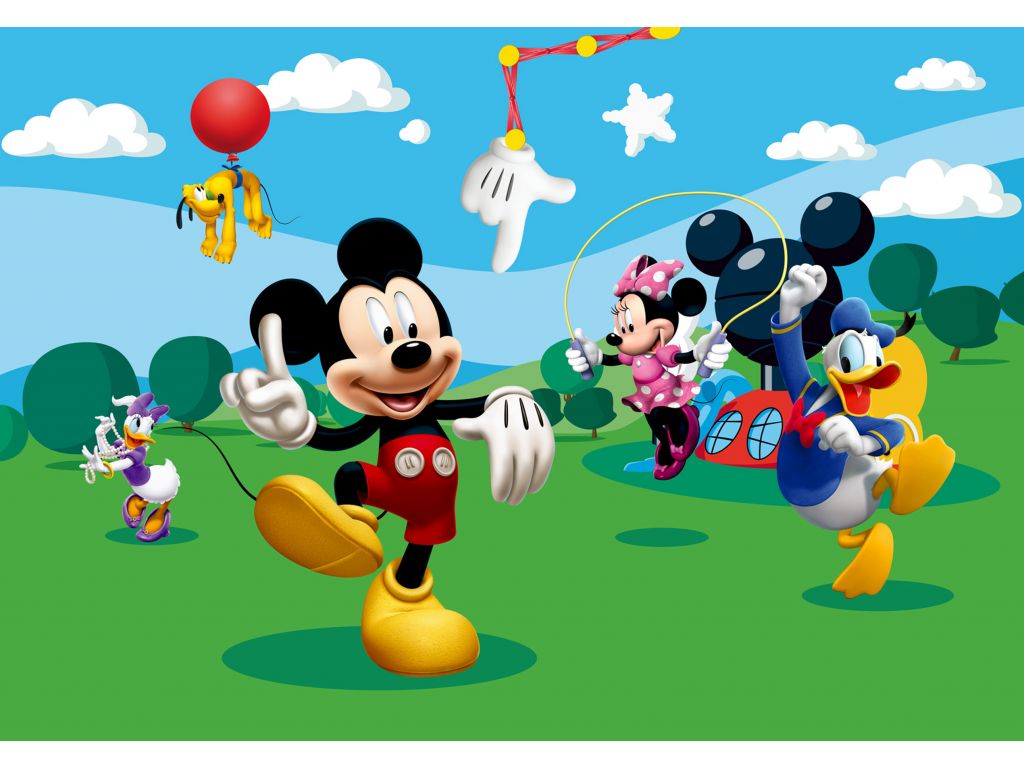 Dětská vliesová fototapeta AG Design FTDN 5057 Disney Mickey Mouse 360 x 270 cm