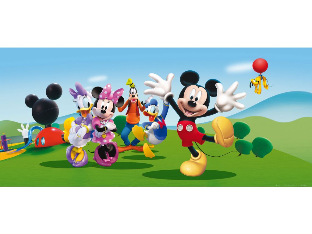 Dětská vliesová fototapeta AG Design FTDN H 5343 Disney Mickey a kamarádi 202 x 90 cm