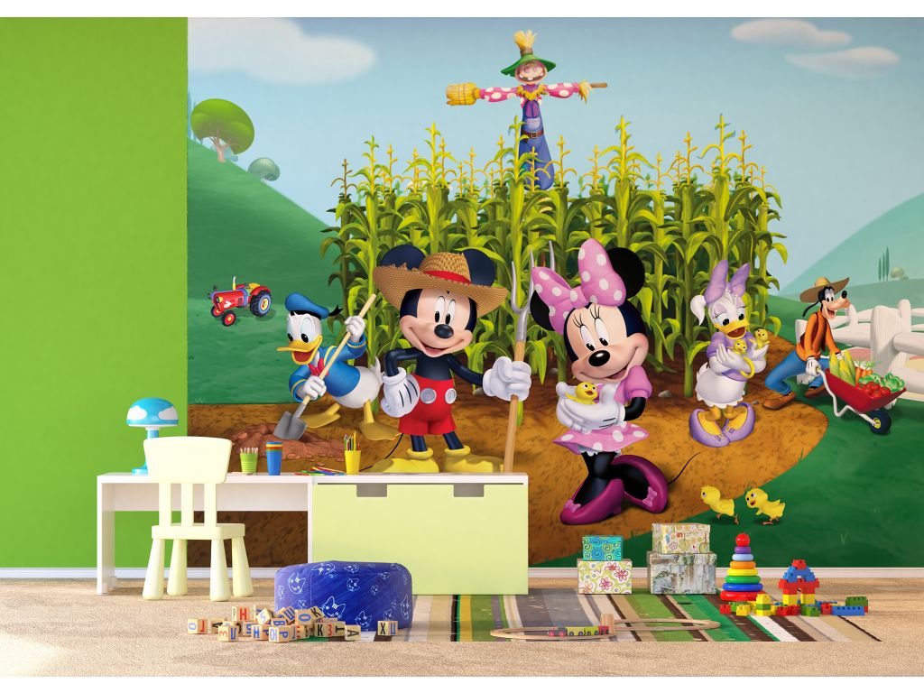 Dětská vliesová fototapeta AG Design FTDN5029 Disney Mickey a Minnie 360 x 270 cm
