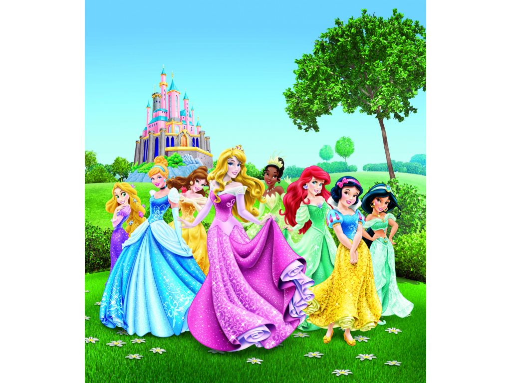 Dětská vliesová fototapeta AG Design FTDN XL 5112 Disney Princezny 180 x 202 cm
