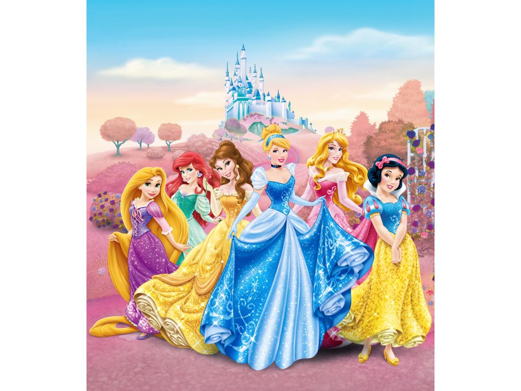 Dětská vliesová fototapeta AG Design FTDN XL 5113 Disney Princezny 180 x 202 cm