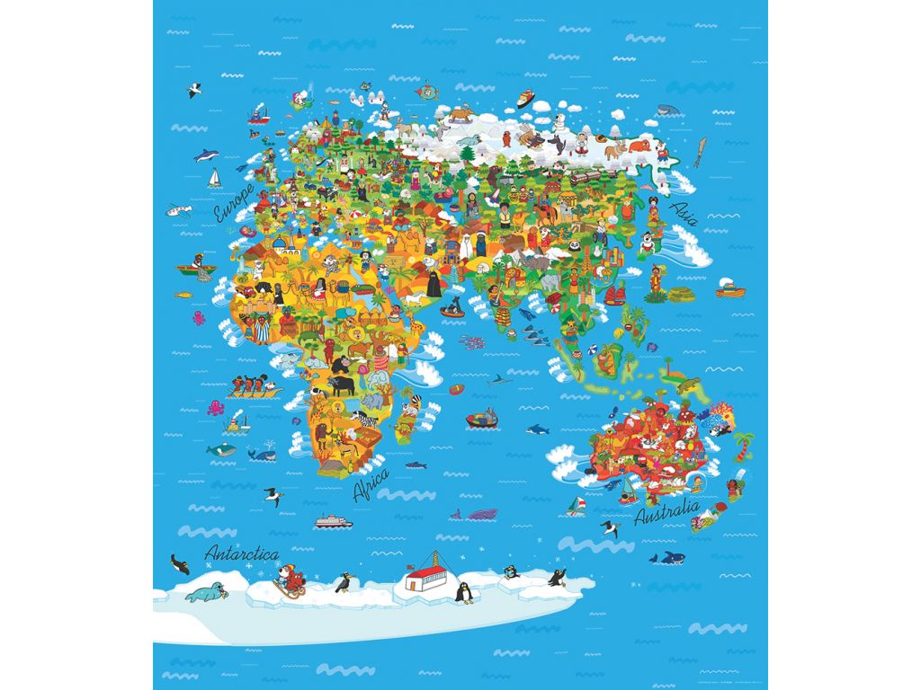 Vliesová fototapeta AG Design FTN XL 2540 Mapa světa 180 x 202 cm