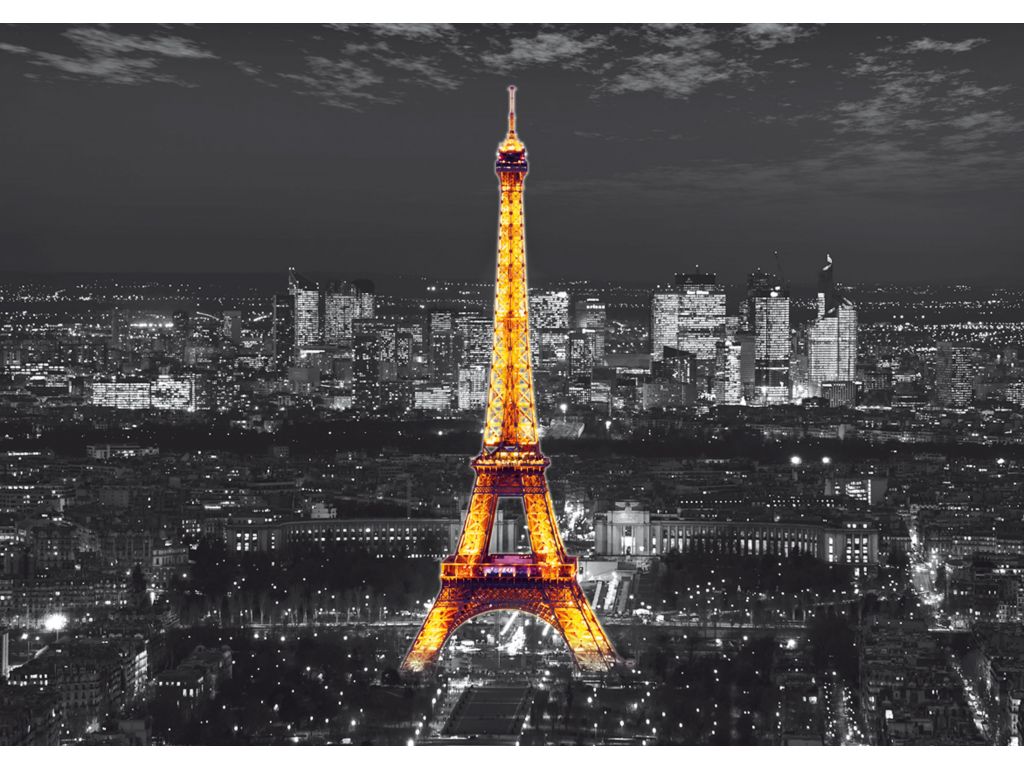 Fototapeta AG Design FTS 1316 Eiffelova věž v noci 360 x 254 cm