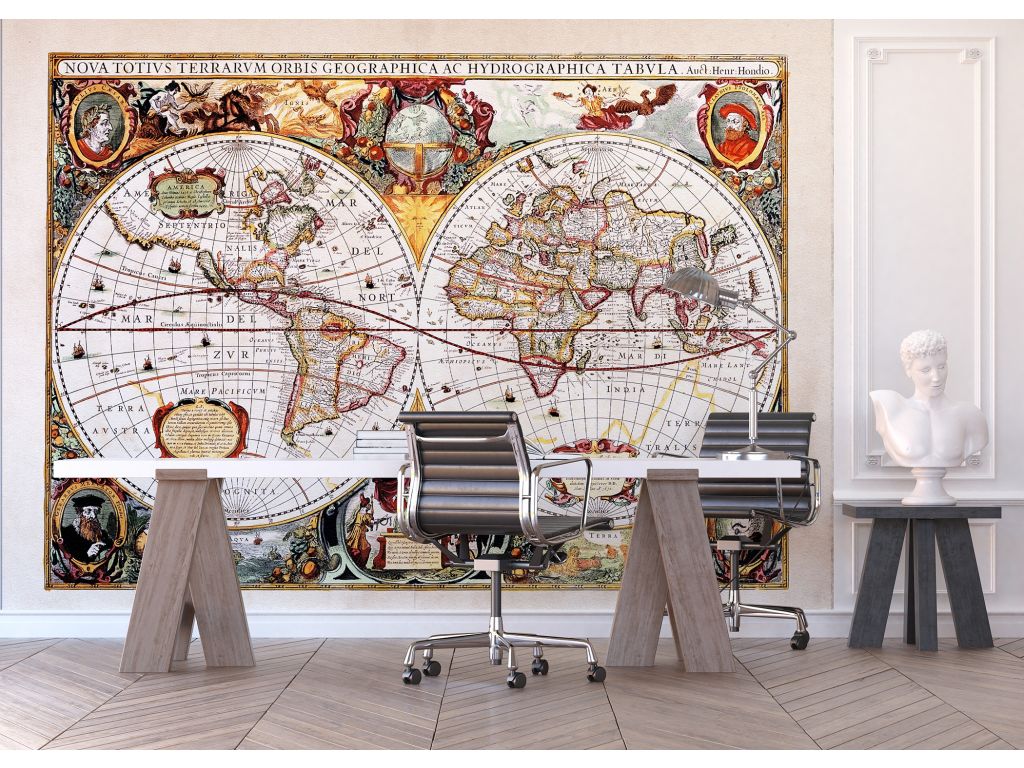 Vliesová fototapeta AG Design FTN XXL 0351 Mapa světa 360 x 270 cm