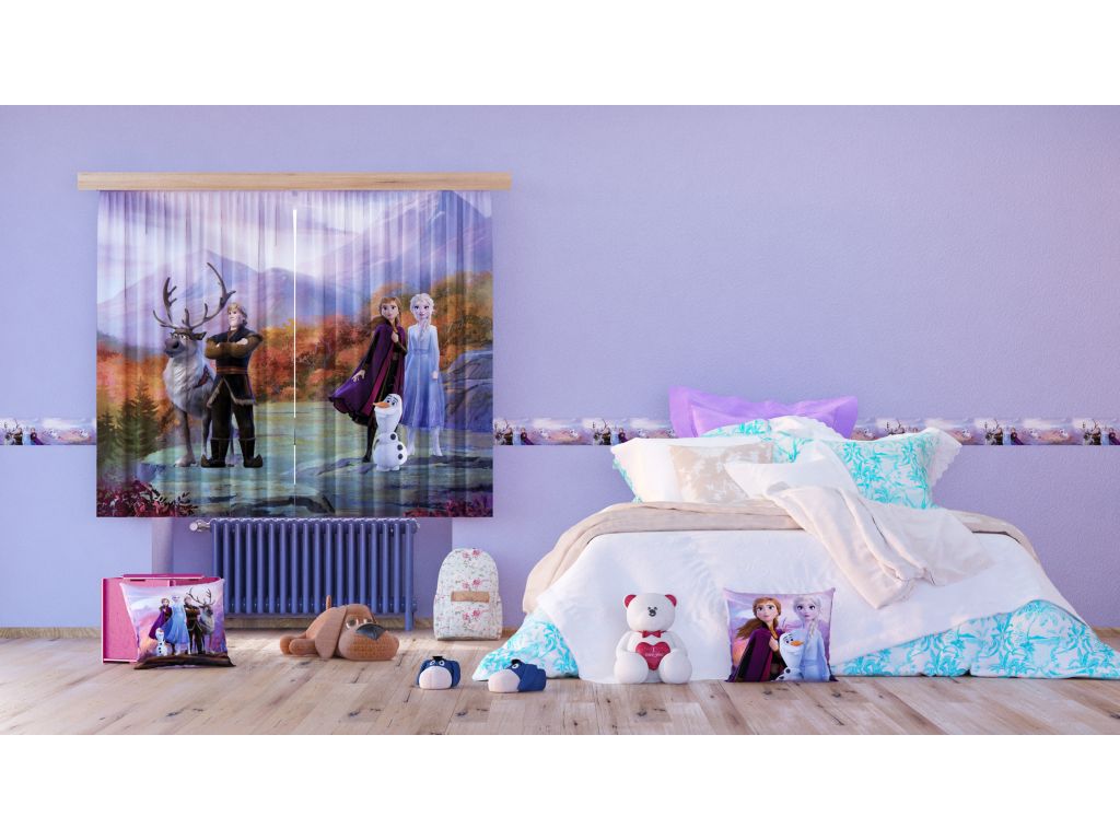 Dětské foto závěsy AG Design FCSXL 4374 Disney Ledové království 2, rozměr 180 x 160 cm, lehké zastínění