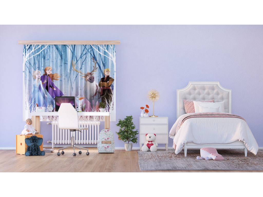 Dětské foto závěsy AG Design FCSXL4376 Disney Ledové království 2, rozměr 180 x 160 cm, lehké zastínění