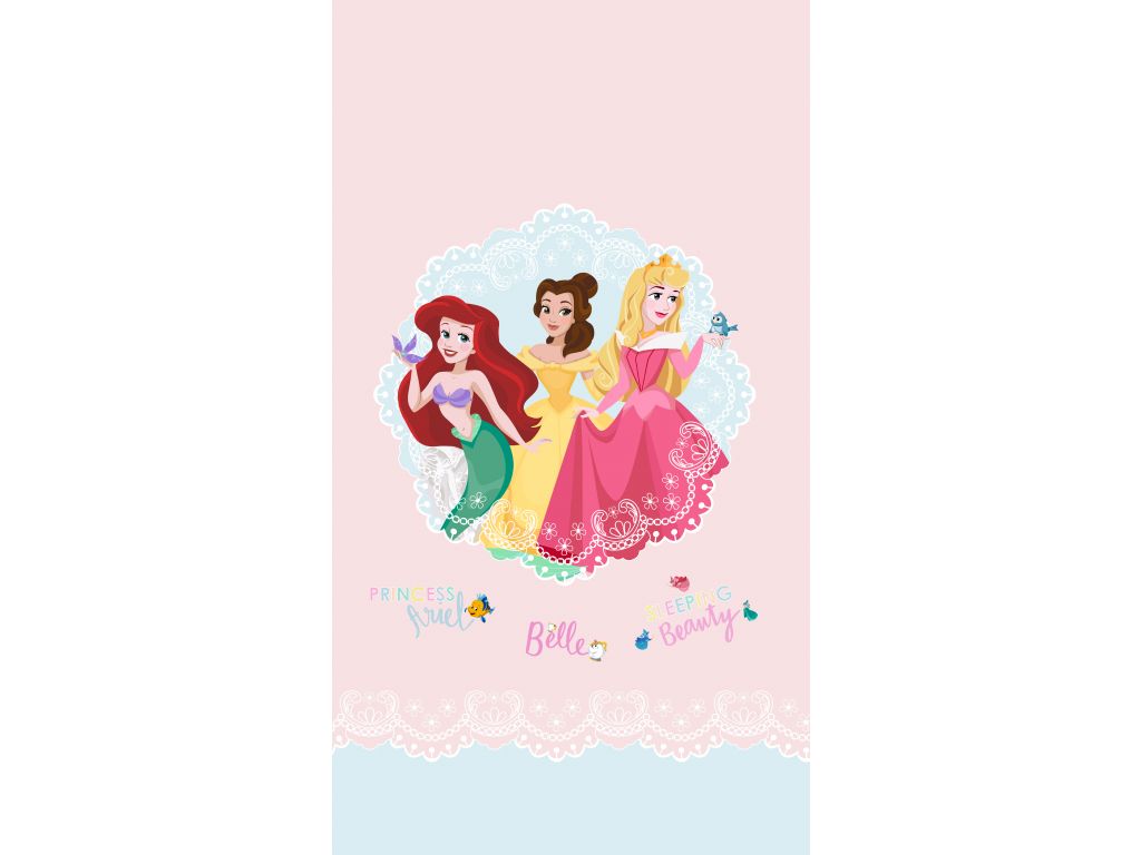 Dětské foto závěsy AG Design FCSXL 4383 Disney Princezny, rozměr 180 x 160 cm, lehké zastínění