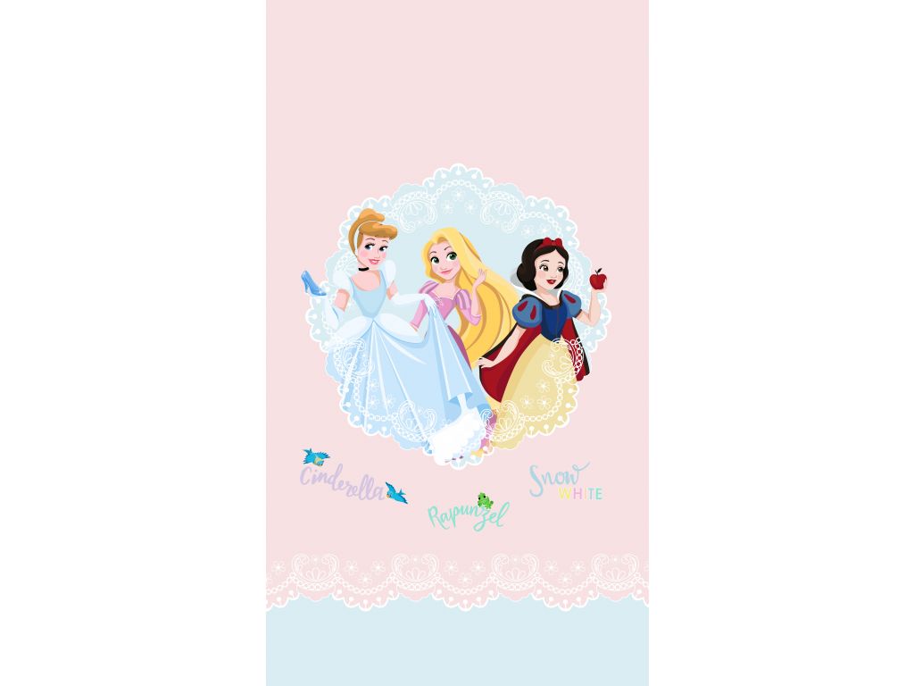 Dětské foto závěsy AG Design FCSXL 4383 Disney Princezny, rozměr 180 x 160 cm, lehké zastínění